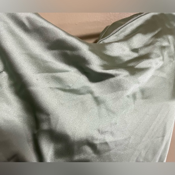 We Wore What Revolve Strapless Silky Maxi Dress Sage Green NWT Size 8 - Picture 6 of 6